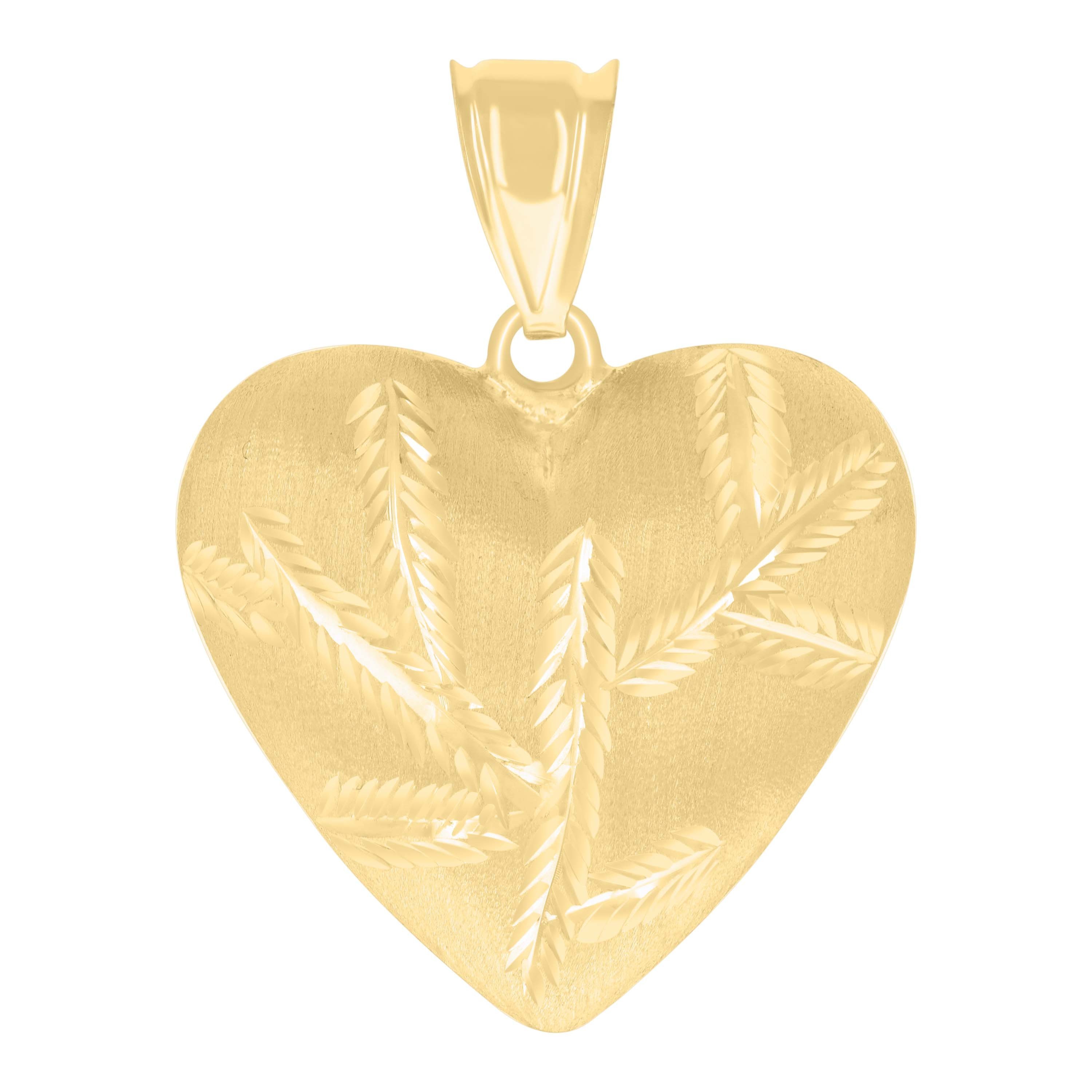 10kt 10k Yellow Gold Womens Puffed Heart Charm Pendant